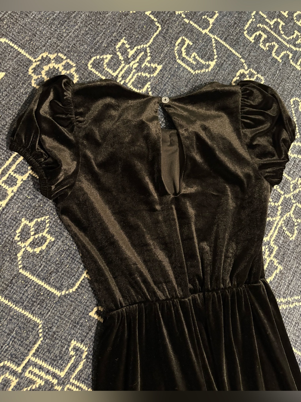 Lily Bleu Black Velvet Wide-Leg Jumpsuit for Girls - Picture 6 of 7